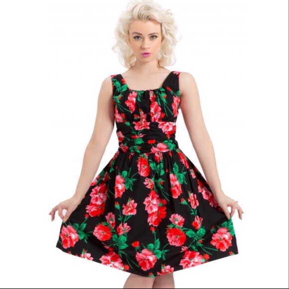 Voodoo Vixen Floral Rockabilly Fit & Flare… - Picture 1 of 8